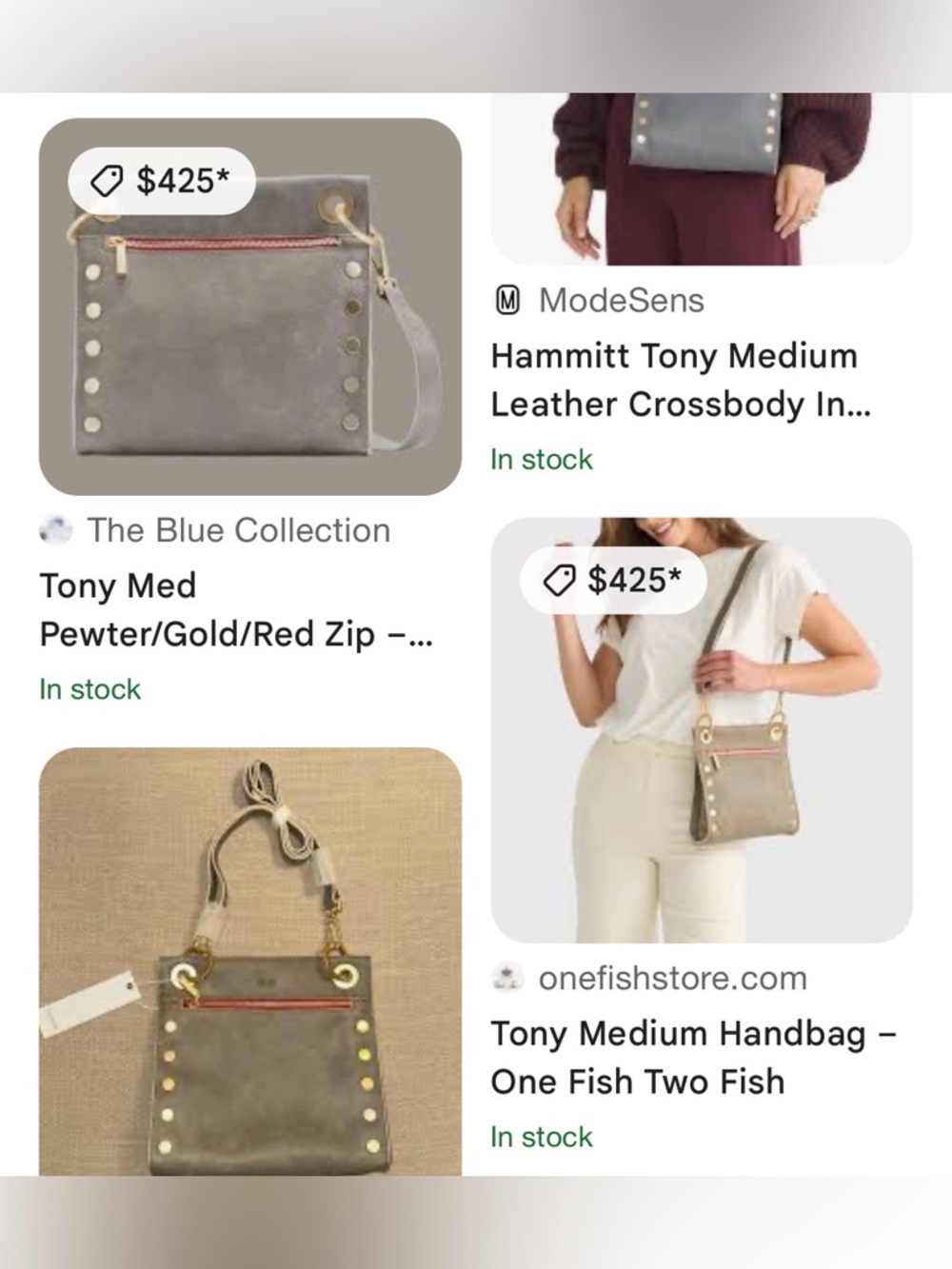 NWOT Hammitt $425 Tony Medium Pewter Leather Shoulder Crossbody Bag - Picture 15 of 16